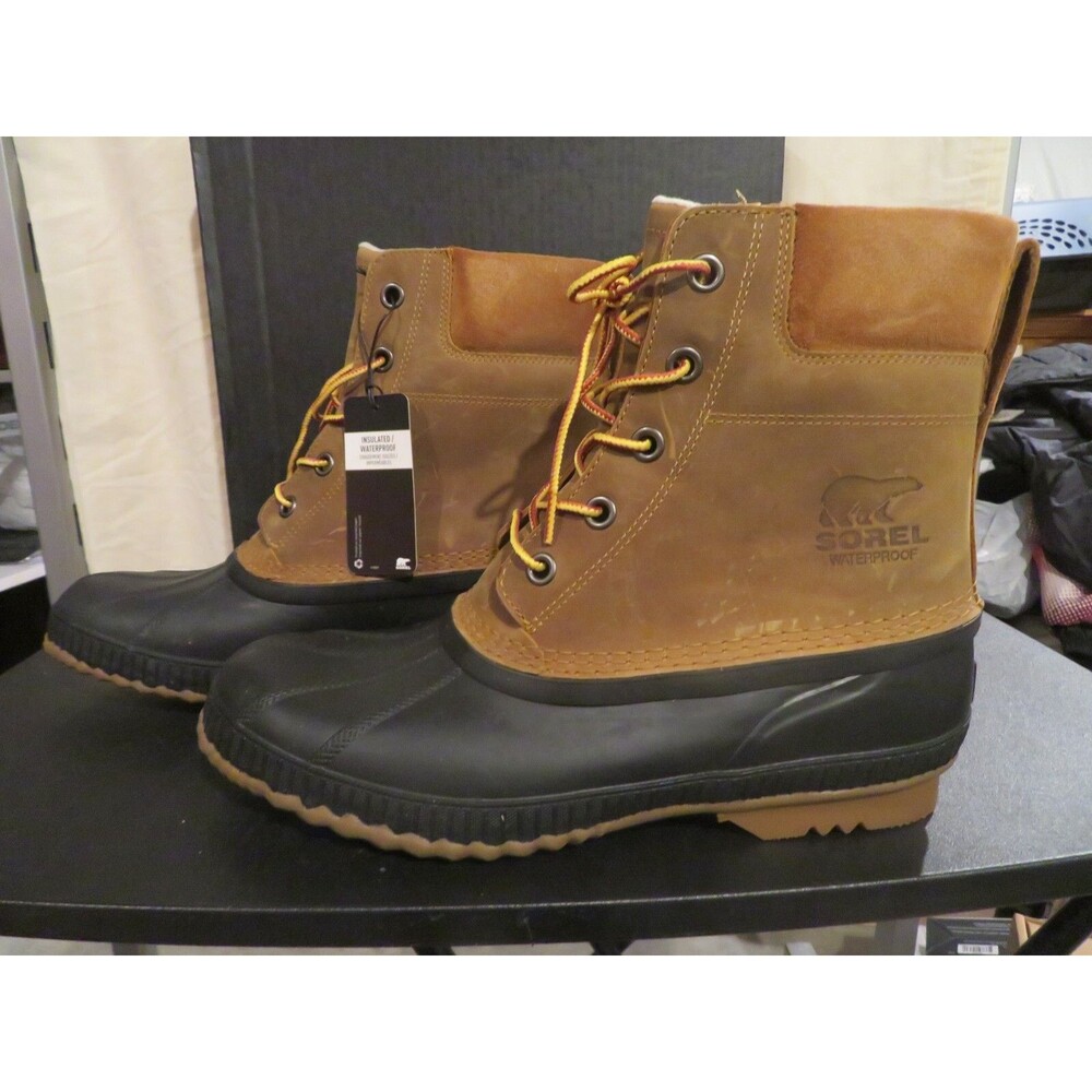 NWT Mens Brown & Black Sorel Cheyanne II WP Boots, 8